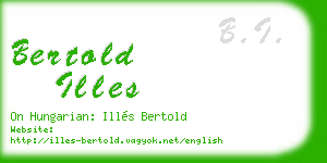 bertold illes business card